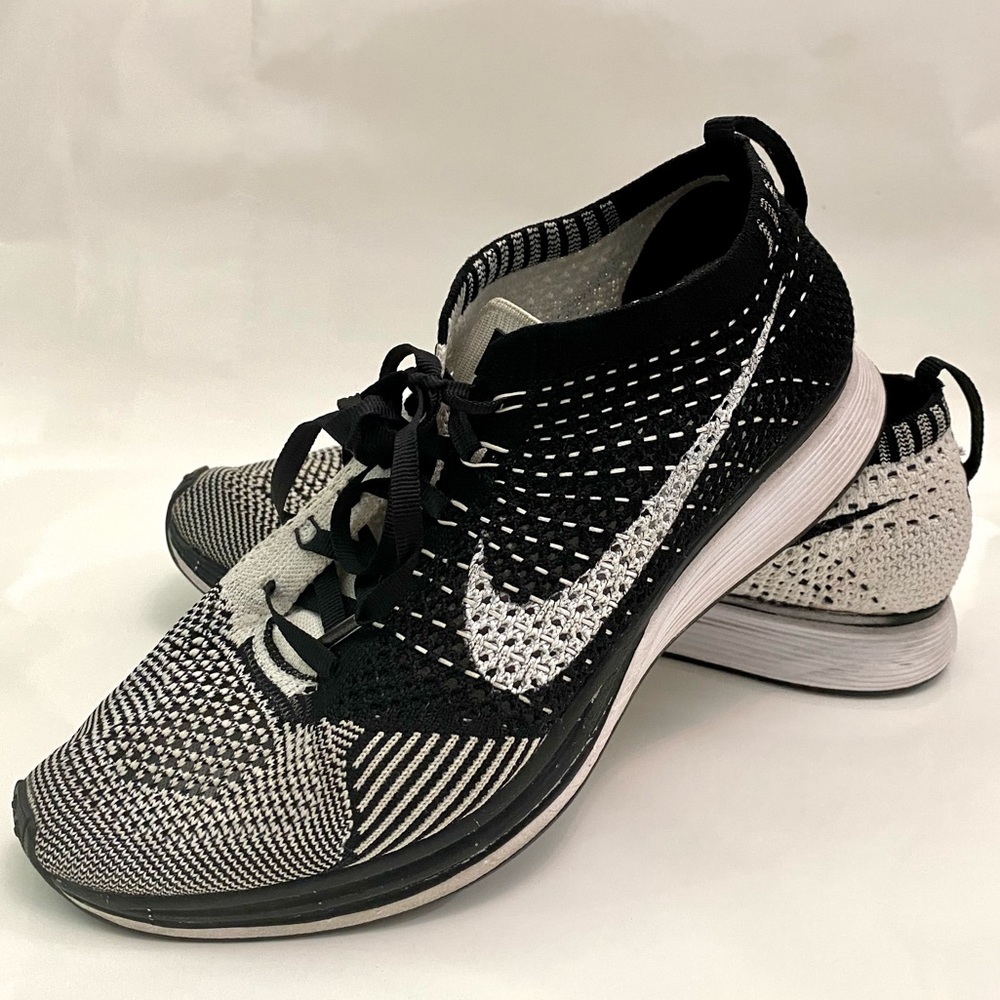 Nike Flyknit Racer Black and White